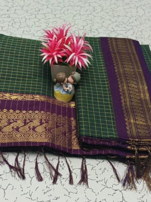 Check cotton saree