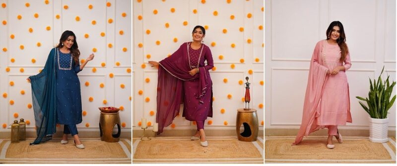 Kurti with bottom and dupatta