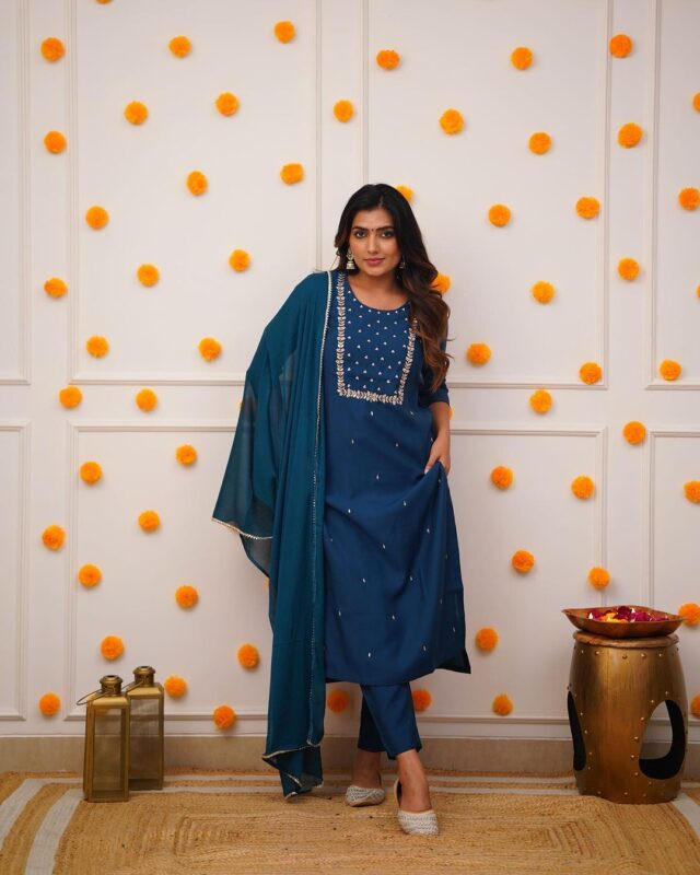 Kurti with bottom and dupatta