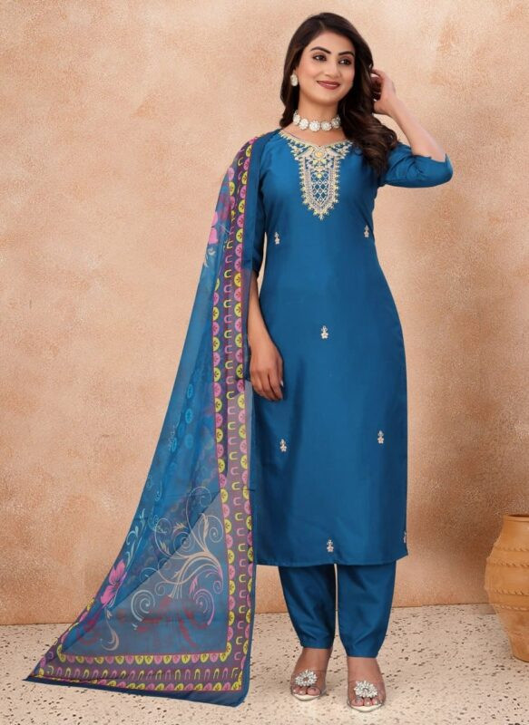 Kurti with bottom and dupatta
