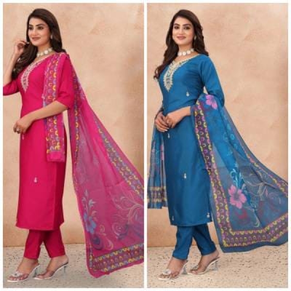 Kurti with bottom and dupatta