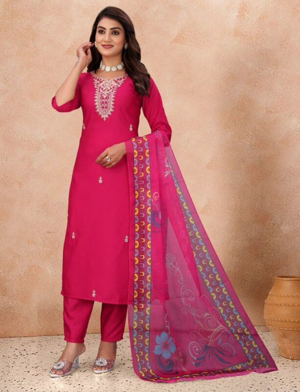 Kurti with bottom and dupatta