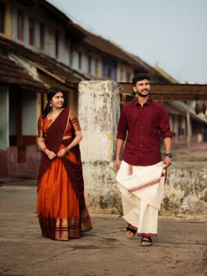 Semi stitch half saree