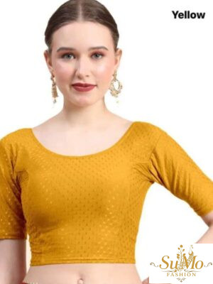 Yellow Stretchable Cotton Blouse