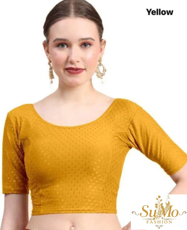 Yellow Stretchable Cotton Blouse