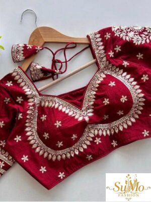 Maroon Sweetheart Silk Blouse