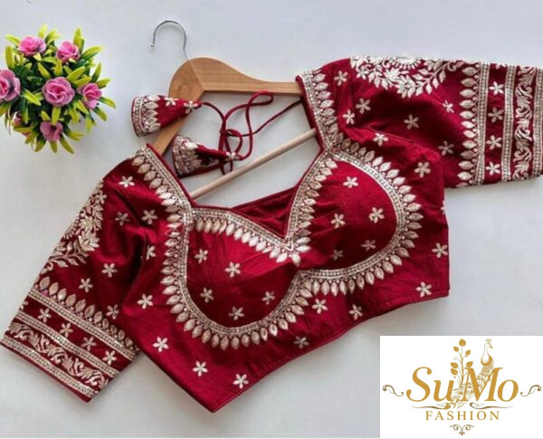 Maroon Sweetheart Silk Blouse