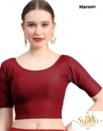 Maroon Stretchable Cotton Blouse