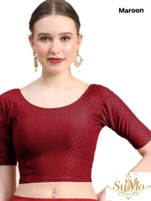 Maroon Stretchable Cotton Blouse