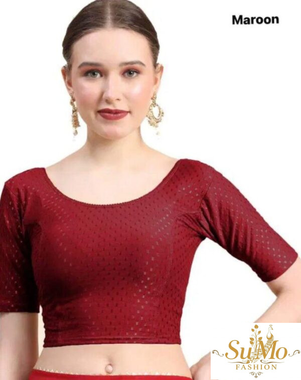 Maroon Stretchable Cotton Blouse