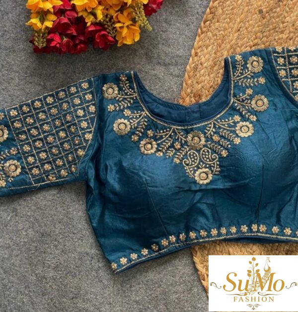 Peacock Blue Phantom Silk Blouse