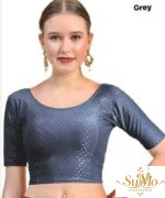 Grey Stretchable Cotton Blouse