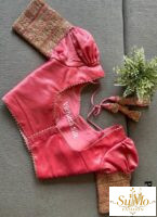 Peach Vichitra Silk Blouse