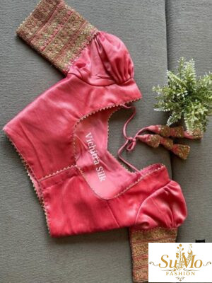 Peach Vichitra Silk Blouse