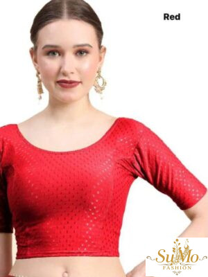 Red Stretchable Cotton Blouse