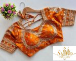 Orange Sweetheart Silk Blouse