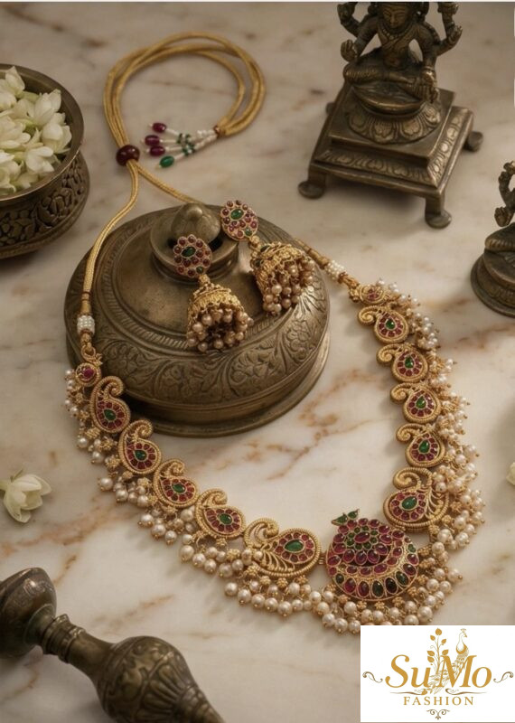 Gold-Tone Paisley Necklace Set