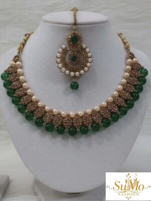 Gold-Tone Paisley Necklace Set.