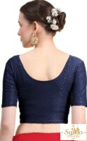 Blue Stretchable Cotton Blouse