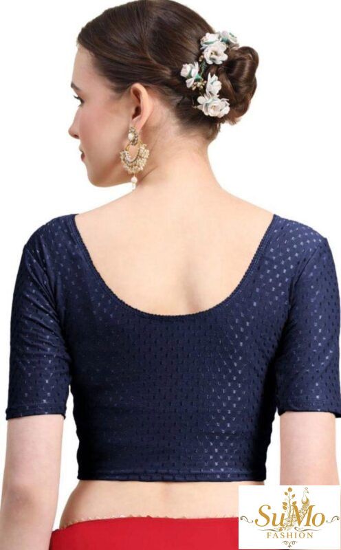 Blue Stretchable Cotton Blouse