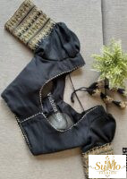 Black Vichitra Silk Blouse