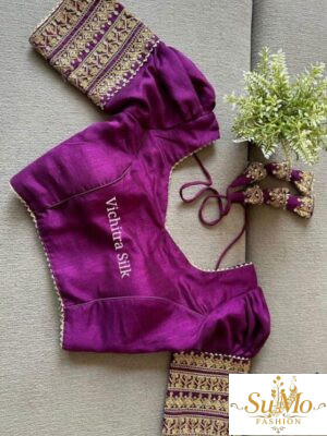 Wine Vichitra Silk Blouse