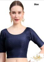 Blue Stretchable Cotton Blouse