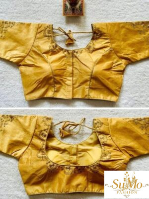 Yellow Embroidered Silk Blouse
