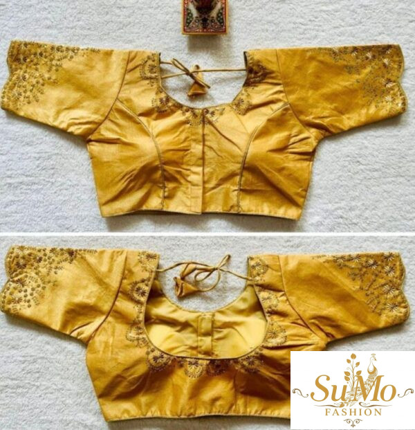 Yellow Embroidered Silk Blouse