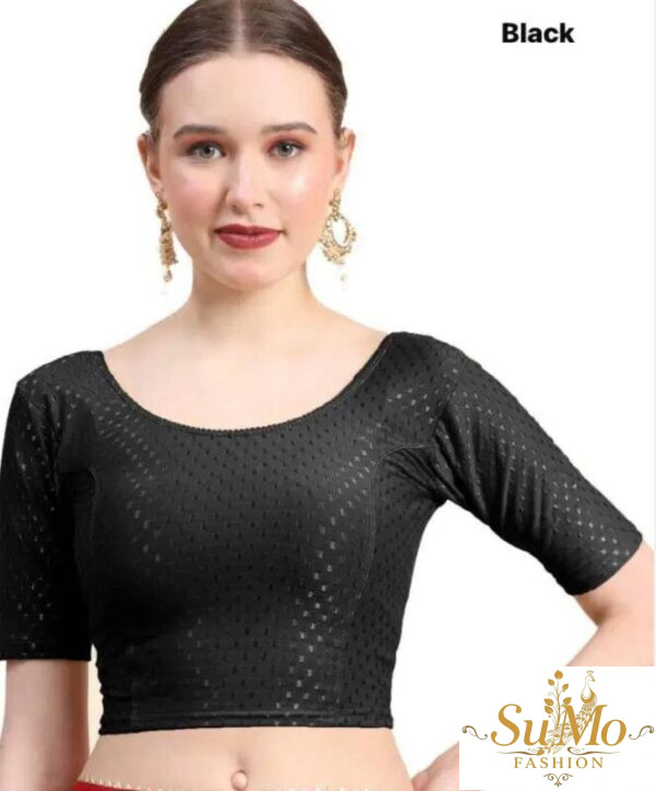 Black Stretchable Cotton Blouse