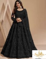 Black semi stitched Lehenga