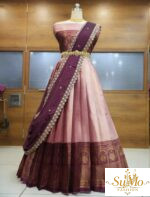Pink and Purple half saree material