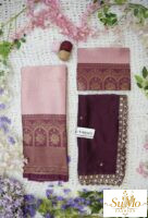Pink and Purple half saree material