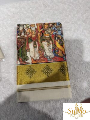 Onam god print saree