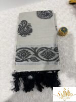 Onam tissue saree with black print