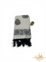 Onam tissue saree with black print